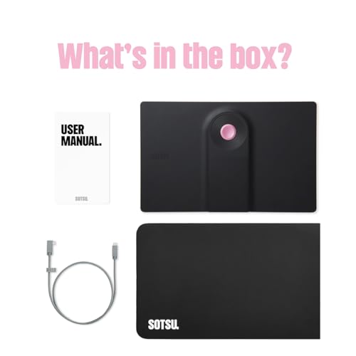 SOTSU SleekView 15.6" Portable Monitor | FHD 1920x1080 | 300 Nits | 100% sRGB | 60Hz | 6W | HDMI | USB-C | Lightweight | Gaming | Laptop | Smartphone | Travel | Sleek & Stylish Design - color: Black Pink