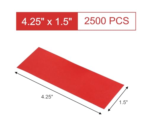 Gmark Self-Adhesive Red Paper Napkin Bands (2500 Count) - 4.25 x 1.5 Inch Professional Napkin Rings - Self-Sealing Disposable Silverware Wrappers for Restaurants & Formal Events GM1048 - color: Red