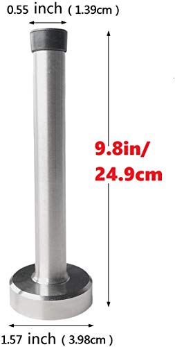 Long Doorstops, 10 Inch Stainless Steel Stopper With Mute Rubber Tip, Anti-Collision Resistance Catch Holder, Floor Wall Protector for Home Office - 1 Pack Silver - color: Silver, size: 10 inch X 1 pack