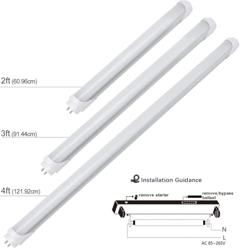 LightingWill LED T8 Light Tube 4FT, Natural White 4000K, Dual-End Powered Ballast Bypass, 2000Lumen 18W (40W Equivalent Fluorescent Bulb Replacement), Clear Cover, AC85-265V Lighting Fixture, 4 Pack - color: Natural White, size: 4FT-4 Pack