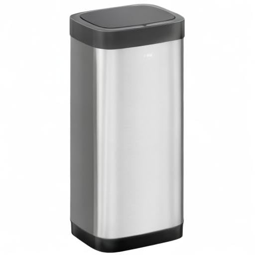 EKO EcoSmart Tall and Large Kitchen Trash Can or Recycling Bin, 80L/21.1G High Capacity, Touchless Soft Square Motion Sensor Garbage Can, Brushed Stainless Steel - size: EcoSmart 80 liter - Stainless Steel