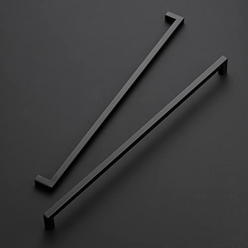 Ravinte Matte Black Cabinet Handles Square Pulls 18 Inch 10 Pack - size: 18-1/2 Inch (18 Inch Hole Center)