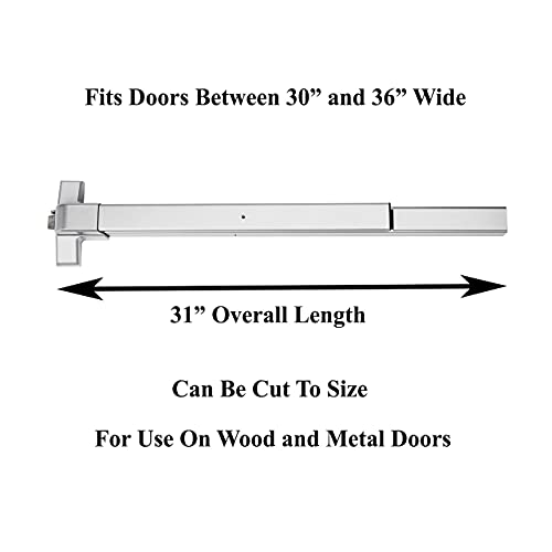 Dynasty Push Bar Panic Exit Device, Aluminum Finish