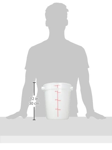 Winco 8 qt White Round Plastic Storage Container