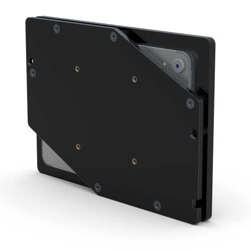 Anti-Theft Acrylic VESA Enclosure for Apple iPad mini 6/7 8.3" 2021 with Free Wall Mount Kit & 90-Degree Angle USB C Charge Cable (iPad mini 6 8.3", Black) - color: Black, size: iPad Mini 6 8.3"