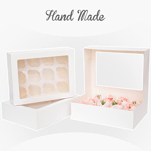 Bakepacker Auto-pop up 12 Cupcake Boxes, White, 6-Packs - color: White