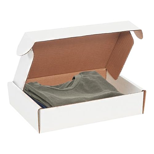 The Boxery 14 x 3 3/4 x 2 3/4 Inch-50-Pack, White Corrugated Shipping Box Mailers, Sturdy Shipping Boxes, Professional Packaging for Small Business Mailing, Gift Packing, Ship Flat - color: White, size: 14 x 3 3/4 x 2 3/4 (50 PACK)