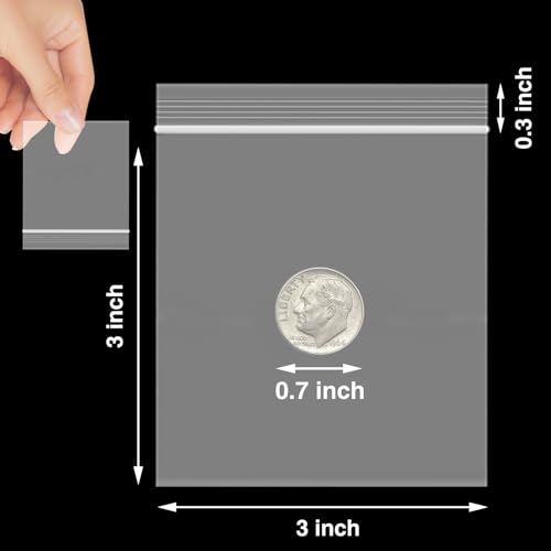 240Pcs 3x3 Clear Plastic Zip Bags, 2 Mil - size: 3x3 Inch (Pack of 240)