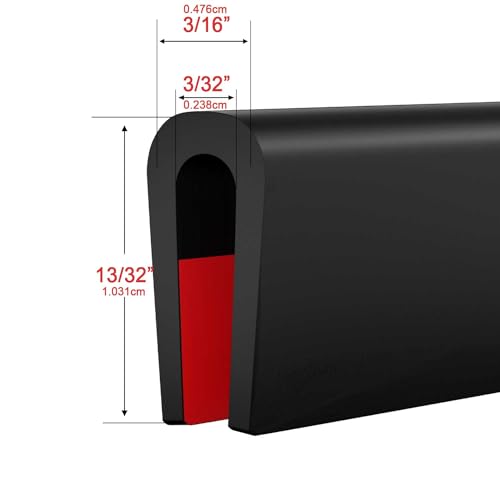 Silicone Edge Trim Self-Adhesive U Channel Silicone Edge Trim Edge Protector for Sheet Metal (Black, Fit 3/32" - L 10') - color: Black, size: Fit 3/32" - L 10'