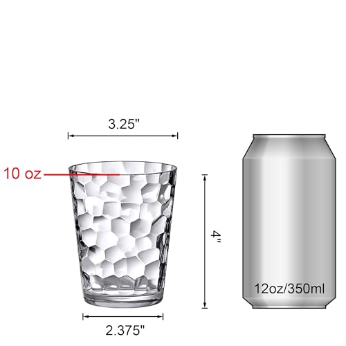 Amazing Abby - Iceberg - 10-Ounce Plastic Tumblers (Set of 8), Plastic Drinking Glasses, All-Clear Reusable Cups, Stackable, BPA-Free, Shatter-Proof, Dishwasher-Safe