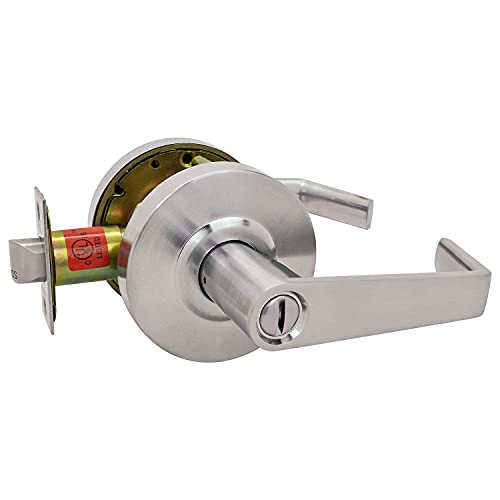 Nuk3y Azure Grade 2 Commercial Duty Cylindrical Lever Lockeset, ADA, UL Rated, Satin Chrome US26D (Privacy) - size: Privacy