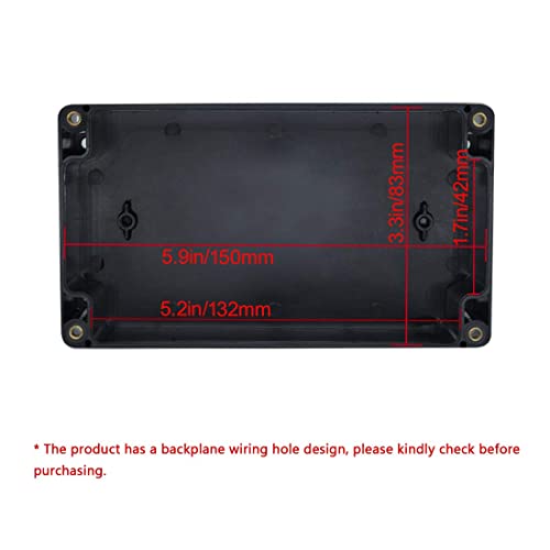 LeMotech Project Box ABS Plastic Junction Box IP65 Waterproof Electrical Boxes Universal Enclosure Black 6.2X 3.5X 2.4 inch (158x90x60mm)(Pack of 1) - color: Black (1 pack), size: 6.2" x 3.5" x 2.4"