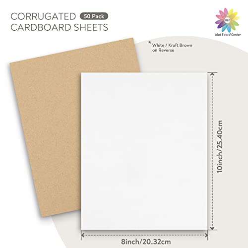 Mat Board Center, 50 Pack 8x10 Inch Corrugated Cardboard Sheets - color: 50 Pack, size: 8x10