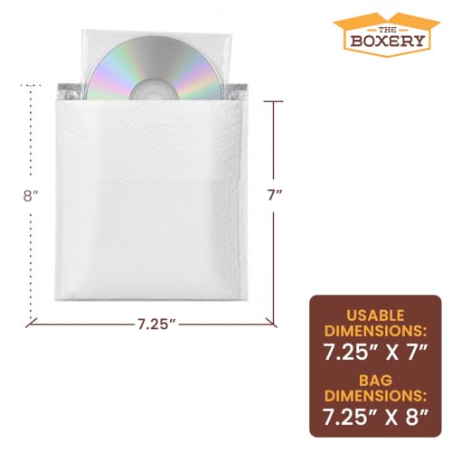 The Boxery 7.25x8" #CD Poly Bubble Mailers 200 Pack, Padded Envelopes, Self Seal, Waterproof Shipping Bags for Shipping & Packaging - size: #CD 7.25'' x 8'' (200)