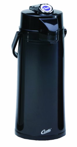Wilbur Curtis Thermal Dispenser Air Pot, 2.2L Black Body Glass Liner Lever Pump - Commercial Airpot Pourpot Beverage Dispenser - TLXA2203G000 (Each) - color: Black