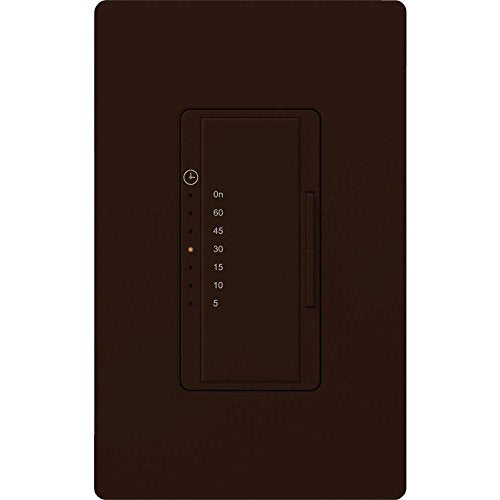 Lutron Maestro Countdown Timer Switch for Fans and Lights, Timer Switch for Lights, 3A/150-Watt LED Bulbs, Single-Pole/Multi-Location, MA-T51MN-BR, Brown - color: Brown