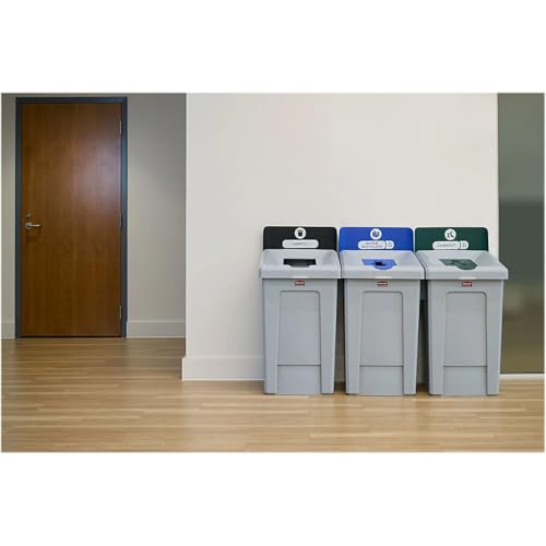 Rubbermaid Commercial Products Slim Jim Recycling Station, Mixed, 33 Gal - size: 33G