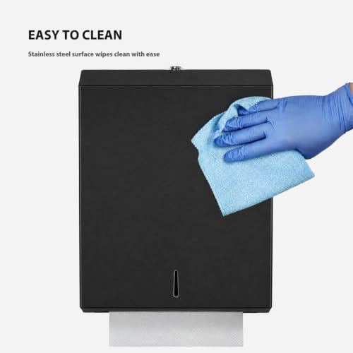 Paper Towel Dispenser Wall Mount - Multifold Trifold Paper Towel Dispensers - color: D-391 Black
