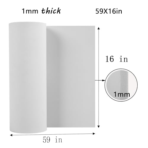 AMZQNART 1mm EVA Foam Sheets Rolls for Crafts White Cosplay Foam 16x59in - color: 16×59in White, size: 1mm-Thick