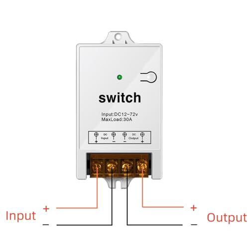 Wireless Remote Switch, DC12-72V On/Off Switch for Anti-Theft Alarms, Security Systems Roller Lind Door, etc