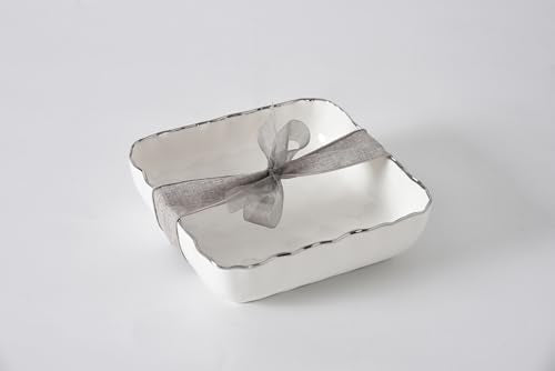 Pampa Bay Portofino Cocktail Napkin Holder (White and Silver) - color: White and Silver