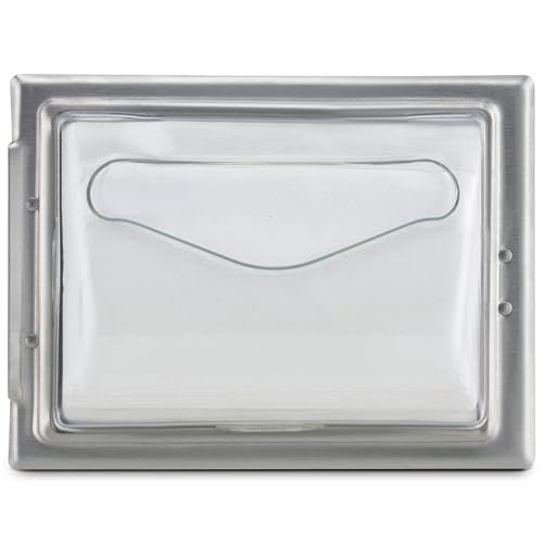 San Jamar H2005 Stainless Steel in-Counter Fullfold Control Napkin Dispenser, 750 Plus Capacity, 7" Width x 19-5/8" Height x 5-1/2" Depth, Clear/Satin Stainless