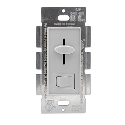 Maxxima LED Dimmer Electrical Light Switch, Gray, 3-Way/Single Pole Use - color: Gray
