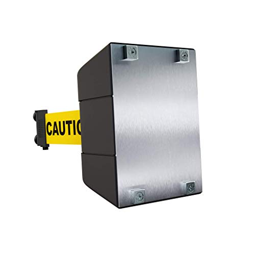 Crowd Control Warehouse Magnetic Wall Mount Retractable Barrier, 15-Foot - color: Caution Do Not Enter Belt with Black ABS Case, size: 15 foot belt