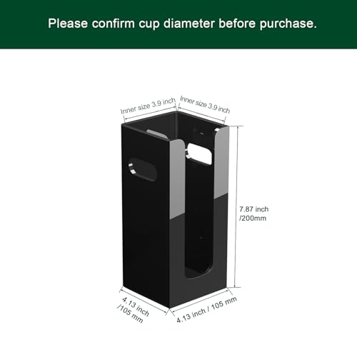 Disposable Coffee Cup Dispenser with Handles, Countertop or Wall Mount Hot/Cold Drink Cup and Lid Holder - Bathroom/Kitchen/Office Acrylic Cup Lid Storage Organizer (1 Compartment, Black) - color: Black, size: 1 Compartment