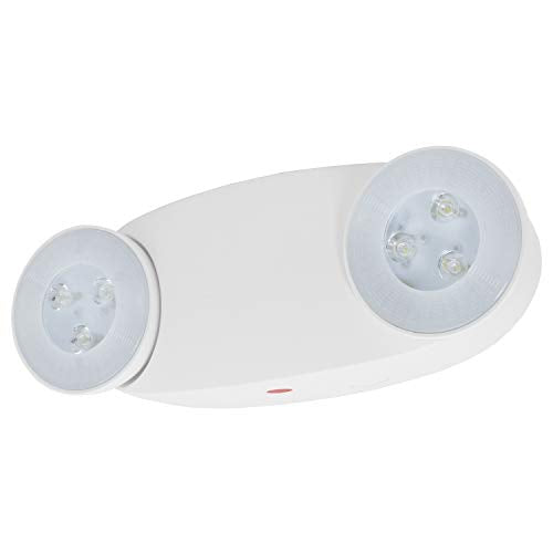 LFI Lights® High Output Emergency Light, UL 924 Listed, 650 Lumens, White, 120/277VAC Hardwired with Battery Backup, Two Adjustable LED Heads, Wall or Ceiling Mount, EL-M2WHO 2 Pack - size: 2 Pack