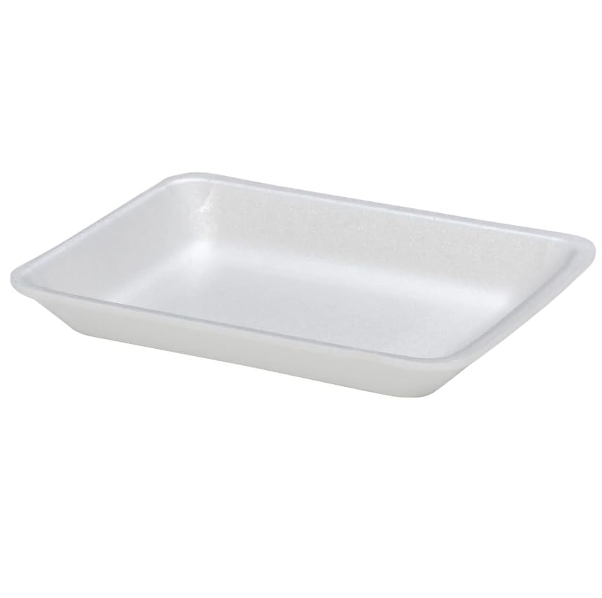 EcoQuality White Foam Meat Tray 9.25 x 7.25 x 1.25 in – Disposable Food Packaging, for Meat, Poultry, Fish & Produce, Supermarket & Butcher (400 Pack)