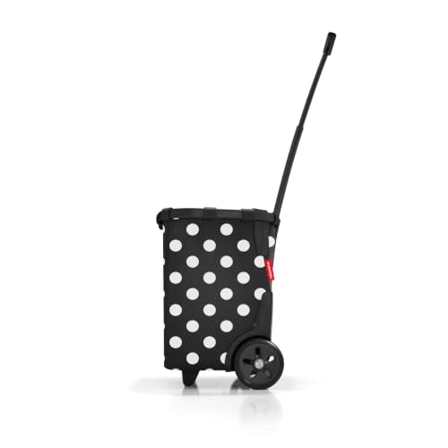 reisenthel carrycruiser dots White - Portable Shopping Trolley with Sturdy Aluminum Frame, Shoulder Strap and Removable mesh Inner Bag -Water-Repellent - color: Dots White