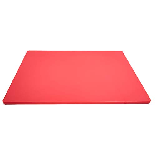 Thirteen Chefs Extra Large 24 x 18 Red Cutting Board - HDPE Plastic, 1/2" Thick Poly for Commercial Restaurant Kitchens, NSF Stamped - color: Red, size: 24"L x 18"W