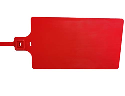 Blank Waterproof Plastic Tags Marker Ties Large Labeling Tags Fastener 2.28"×3.94" 200 pcs Red - color: Red, size: 200pcs
