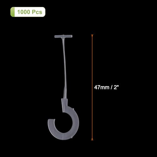 MECCANIXITY 1000 Pcs J Hook Fasteners, 1.63 Inch Clear Tagging Gun Refill Fasteners Standard Tagging Barb Fasteners Plastic for Clothing Hanging Fine Stitch Price Refills Tag Label - color: Clear, size: 1.63 Inch