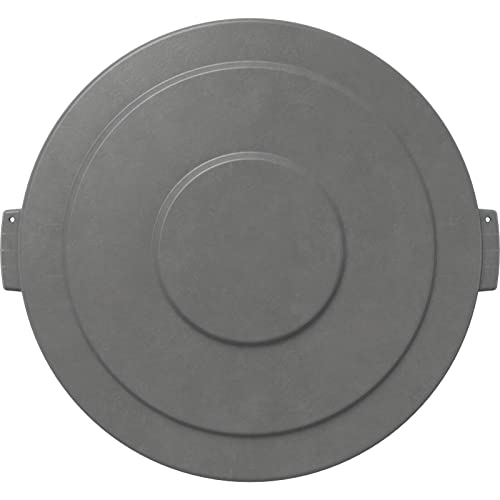 SPARTA Bronco Lid for 20 Gal. Trash Can, Durable, Food-Safe, NSF and HACCP-Compliant, Lid for Commercial Use (Container Sold Separately – Fits Bronco Only), Polyethylene, 20 Gallon, Gray (Pack of 6)
