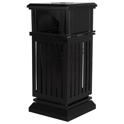 Large Capacity Square Steel Commercial Trash Can with Lid Removable Inner Bucket, Decorative Garbage Container for Home, Office, Restaurant, Restroom