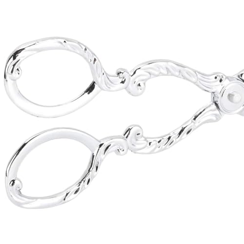 9in Vintage Salad Tong for Serving, Zinc Alloy Silver Food Serving Tongs Salad Steak Clip Buffet Tongs Kitchen Utensils for Buffet Catering Bread BBQ, 8.5x4.5in (1PCS)