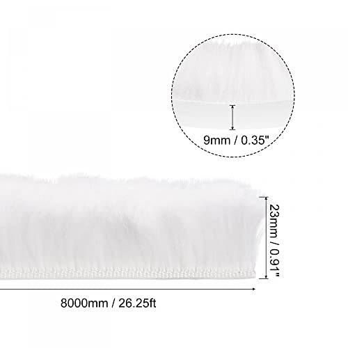uxcell Weather Stripping Brush, 26ft L x 0.35" W x 0.9" H Self-Adhesive Seal Weatherstrip Sweep Brush White for Door Window - color: White, size: 26ft x 0.35" x 0.9"