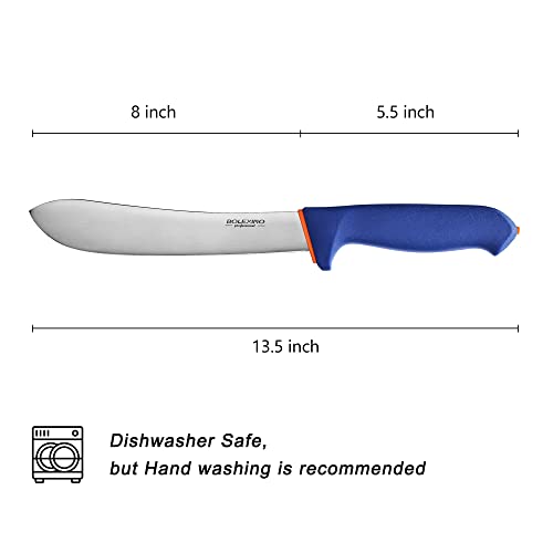 8" Commerical Butcher Knife W/SoftGrip, X50CrMoV15 Steel - style: Butcher Knife