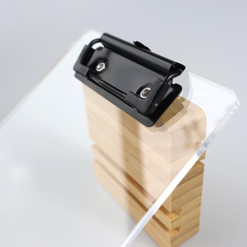 Clipboard with Stand,Clear Acrylic Freestanding Clipboard A7 Size,Document Typing Paper Stand,Menu Display Board,Receipt Holder (4"×8") - style: 4"×8"