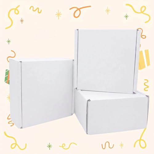 Small Corrugated Mailer Boxes 4x4x2 Inches (White, Pack of 5) - size: 4 x 4 x 2 Inch (Pack of 5)