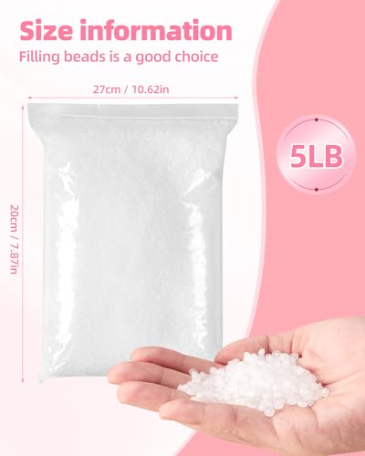 5 lb Poly Pellets Weighted Stuffing Beads,Plastic Pellets Weighted for Stuffed Animals,Poly for Bean Bags, Crafts,Doll and Blankets