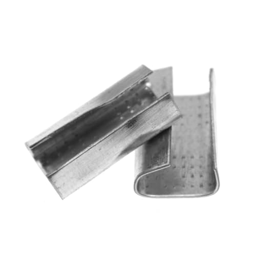 180PCS Strap Open Type Sealing Clips Packing Strap Binding Clips Metal Sheet Non Slip Holders for 1/2 Inch Polypropylene Binding Strap Openings