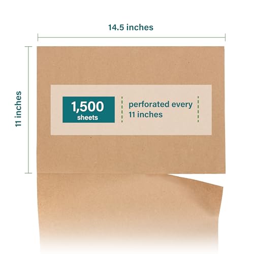 Elementree Brown Packing Paper Sheets for Moving & Shipping - 1500 Count (1375 Feet) - 14.5" x 11" Sheet Size - Sustainable Void Fill Packaging Made in the USA - Kraft Paper Thickness (00919) - size: 1500 Sheets