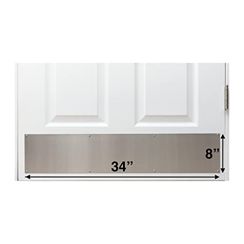 Stainless Door Kick Plate, 8" X 34" Size, for Door Widths 36", Made in USA - size: 8" X 34" (36" Door)