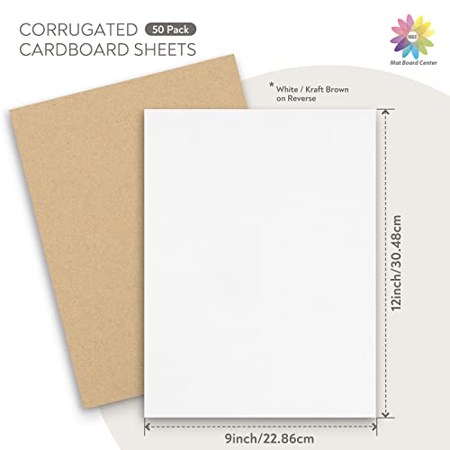 Mat Board Center, 50 Pack 9x12 Inch Corrugated Cardboard Sheets - color: 50 Pack, size: 9x12