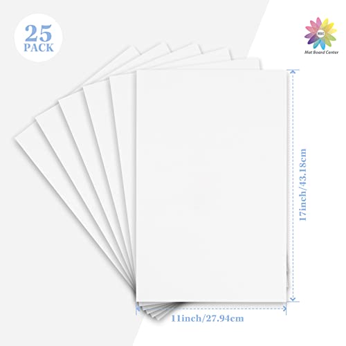 Mat Board Center 25 Pack 11x17 Corrugated Cardboard Sheets 1/8" Flat Pads - color: White, size: 11x17
