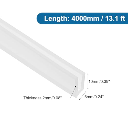 PATIKIL 13Ft U Channel Edging Trim 5/64" Slot Fits 1/16"-5/64" Edge - size: 13Ft Long,5/64" Slot,25/64"Wx5/64"Tx15/64"H