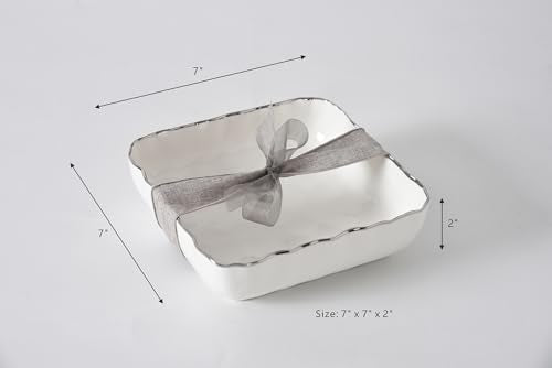 Pampa Bay Portofino Cocktail Napkin Holder (White and Silver) - color: White and Silver